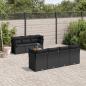 Preview: ARDEBO.de - 8-tlg. Garten-Sofagarnitur mit Kissen Schwarz Poly Rattan