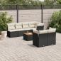 Preview: ARDEBO.de - 8-tlg. Garten-Sofagarnitur mit Kissen Schwarz Poly Rattan