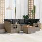 Preview: ARDEBO.de - 7-tlg. Garten-Sofagarnitur mit Kissen Grau Poly Rattan