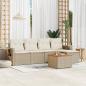 Preview: ARDEBO.de - 6-tlg. Garten-Sofagarnitur mit Kissen Beige Poly Rattan