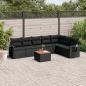 Preview: ARDEBO.de - 8-tlg. Garten-Sofagarnitur mit Kissen Schwarz Poly Rattan