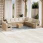 Preview: ARDEBO.de - 12-tlg. Garten-Sofagarnitur mit Kissen Beige Poly Rattan