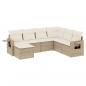 Preview: 7-tlg. Garten-Sofagarnitur mit Kissen Beige Poly Rattan