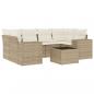 Preview: 7-tlg. Garten-Sofagarnitur mit Kissen Beige Poly Rattan