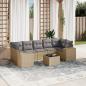 Preview: ARDEBO.de - 8-tlg. Garten-Sofagarnitur mit Kissen Beige Poly Rattan