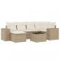 Preview: 7-tlg. Garten-Sofagarnitur mit Kissen Beige Poly Rattan