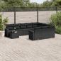 Preview: ARDEBO.de - 11-tlg. Garten-Sofagarnitur mit Kissen Schwarz Poly Rattan