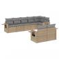 Preview: 8-tlg. Garten-Sofagarnitur mit Kissen Beige Poly Rattan