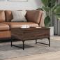 Preview: Couchtisch Braun Eichen-Optik 70x50x40 cm Holzwerkstoff Metall