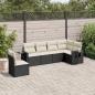 Preview: ARDEBO.de - 6-tlg. Garten-Sofagarnitur mit Kissen Schwarz Poly Rattan