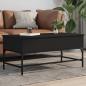 Preview: ARDEBO.de - Couchtisch Schwarz 100x50x45 cm Holzwerkstoff und Metall