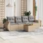 Preview: ARDEBO.de - 5-tlg. Garten-Sofagarnitur mit Kissen Beige Poly Rattan