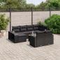 Preview: ARDEBO.de - 11-tlg. Garten-Sofagarnitur mit Kissen Schwarz Poly Rattan