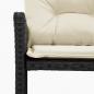 Preview: Gartensofa in L-Form mit Tisch und Kissen Schwarz Poly Rattan