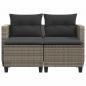 Preview: Gartensofa 2-Sitzer mit Hockern Grau Poly Rattan