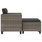 Preview: Gartensofa 2-Sitzer mit Hockern Grau Poly Rattan