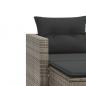 Preview: Gartensofa 2-Sitzer mit Hockern Grau Poly Rattan