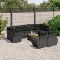 Preview: ARDEBO.de - 10-tlg. Garten-Sofagarnitur mit Kissen Schwarz Poly Rattan