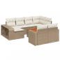 Preview: 11-tlg. Garten-Sofagarnitur mit Kissen Beige Poly Rattan