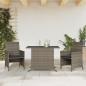 Preview: ARDEBO.de - 3-tlg. Bistro-Set mit Kissen Grau Poly Rattan