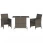 Preview: 3-tlg. Bistro-Set mit Kissen Grau Poly Rattan