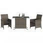 Preview: 3-tlg. Bistro-Set mit Kissen Grau Poly Rattan