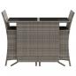 Preview: 3-tlg. Bistro-Set mit Kissen Grau Poly Rattan