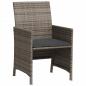 Preview: 3-tlg. Bistro-Set mit Kissen Grau Poly Rattan