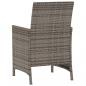 Preview: 3-tlg. Bistro-Set mit Kissen Grau Poly Rattan