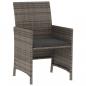 Preview: 3-tlg. Bistro-Set mit Kissen Grau Poly Rattan