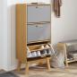 Preview: ARDEBO.de - Schuhschrank OLDEN Grau und Braun 55x35x120cm Massivholz Kiefer