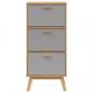 Preview: Schuhschrank OLDEN Grau und Braun 55x35x120cm Massivholz Kiefer