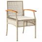 Preview: 9-tlg. Garten-Essgruppe mit Kissen Beige Poly Rattan