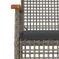 Preview: 4-tlg. Garten-Essgruppe mit Kissen Grau Poly Rattan