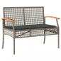 Preview: 4-tlg. Garten-Essgruppe mit Kissen Grau Poly Rattan