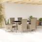 Preview: ARDEBO.de - 7-tlg. Garten-Essgruppe mit Kissen Beige Poly Rattan