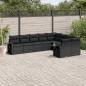 Preview: ARDEBO.de - 9-tlg. Garten-Sofagarnitur mit Kissen Schwarz Poly Rattan