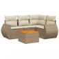 Preview: 5-tlg. Garten-Sofagarnitur mit Kissen Beige Poly Rattan