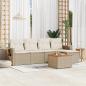 Preview: ARDEBO.de - 6-tlg. Garten-Sofagarnitur mit Kissen Beige Poly Rattan