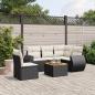 Preview: ARDEBO.de - 6-tlg. Garten-Sofagarnitur mit Kissen Schwarz Poly Rattan