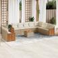 Preview: ARDEBO.de - 11-tlg. Garten-Sofagarnitur mit Kissen Beige Poly Rattan