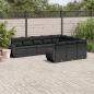 Preview: ARDEBO.de - 10-tlg. Garten-Sofagarnitur mit Kissen Schwarz Poly Rattan