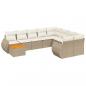 Preview: 10-tlg. Garten-Sofagarnitur mit Kissen Beige Poly Rattan