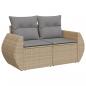 Preview: 10-tlg. Garten-Sofagarnitur mit Kissen Beige Poly Rattan