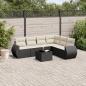 Preview: ARDEBO.de - 7-tlg. Garten-Sofagarnitur mit Kissen Schwarz Poly Rattan