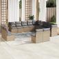 Preview: ARDEBO.de - 13-tlg. Garten-Sofagarnitur mit Kissen Beige Poly Rattan