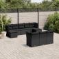 Preview: ARDEBO.de - 10-tlg. Garten-Sofagarnitur mit Kissen Schwarz Poly Rattan