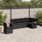 Preview: ARDEBO.de - 6-tlg. Garten-Sofagarnitur mit Kissen Schwarz Poly Rattan