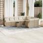 Preview: ARDEBO.de - 10-tlg. Garten-Sofagarnitur mit Kissen Beige Poly Rattan