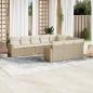 Preview: ARDEBO.de - 10-tlg. Garten-Sofagarnitur mit Kissen Beige Poly Rattan